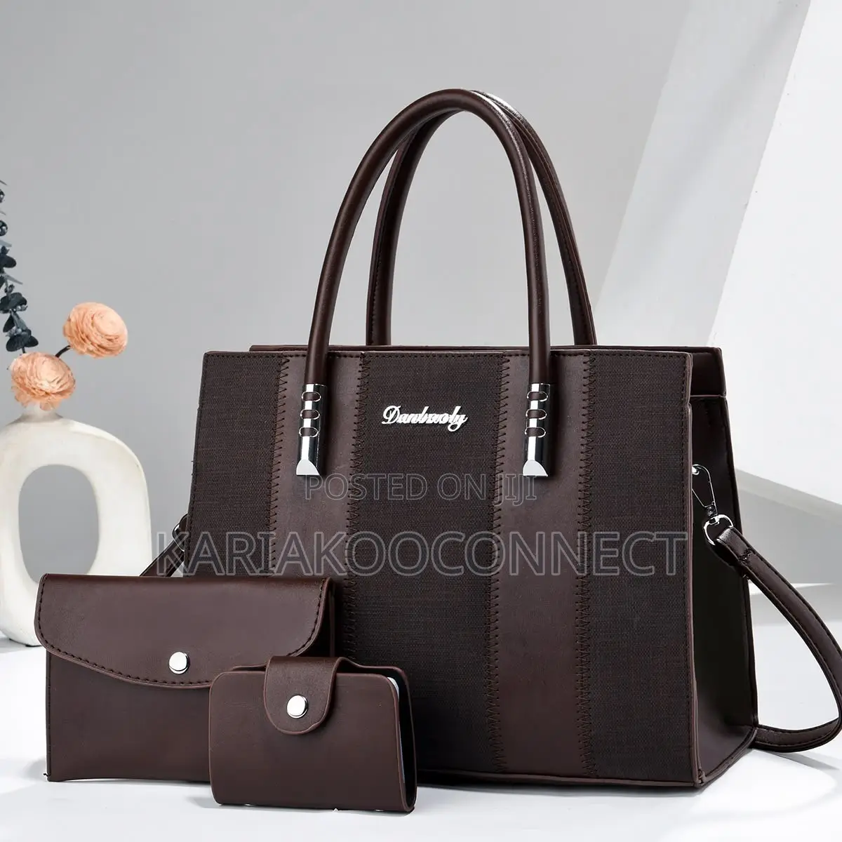 Linen-Texture Handbag Set