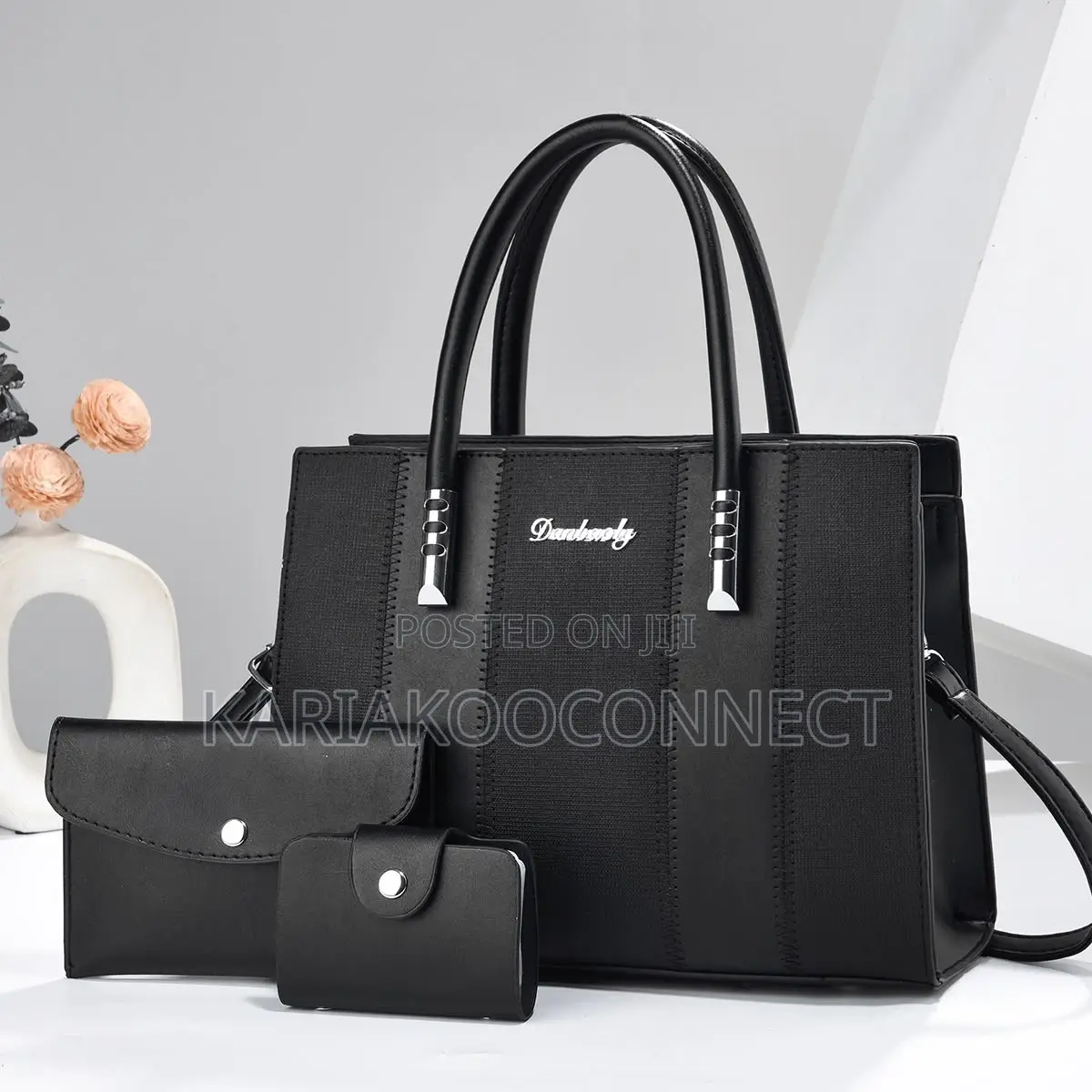 Linen-Texture Handbag Set