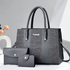 Linen-Texture Handbag Set