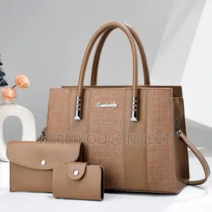 Linen-Texture Handbag Set