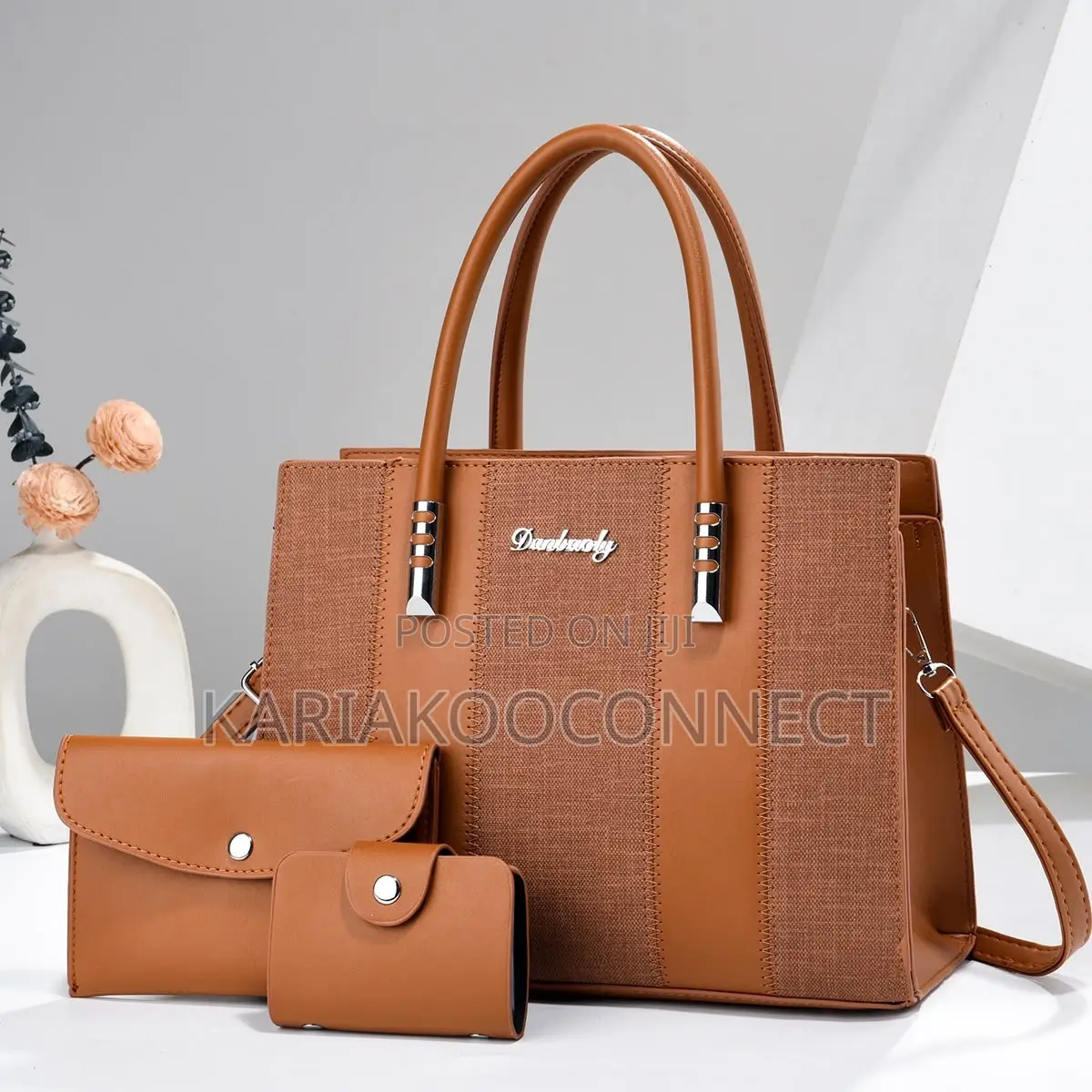 Linen-Texture Handbag Set