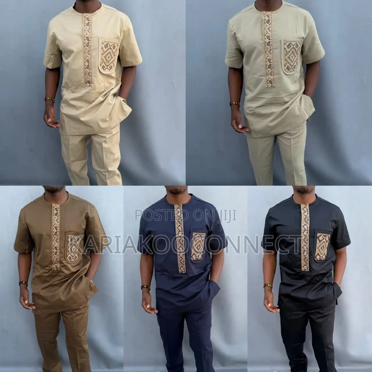 Men's Embroidered 2-Piece Set