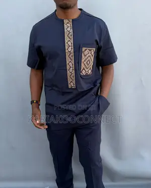 Men's Embroidered 2-Piece Set