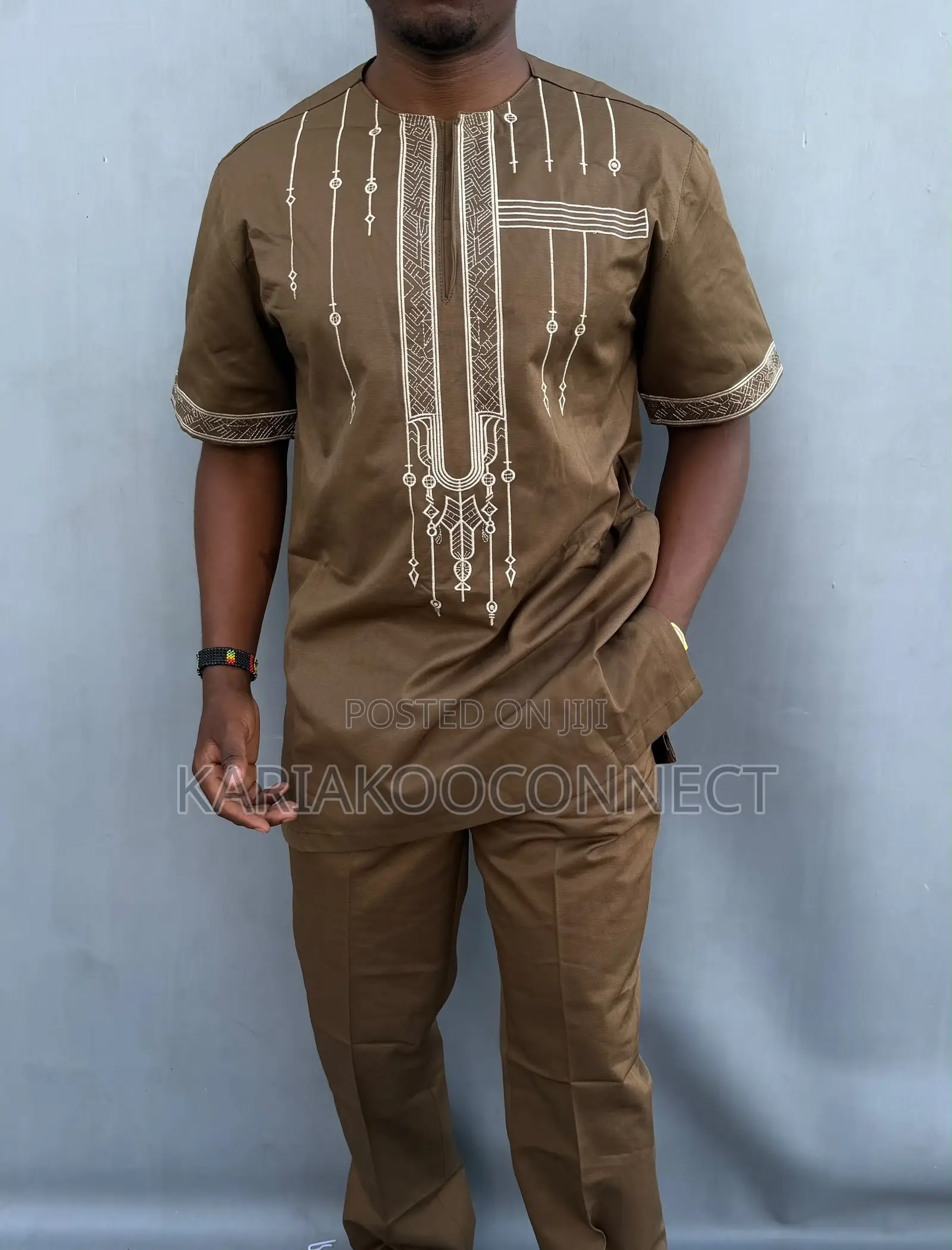 Men's Embroidered 2-Piece Set