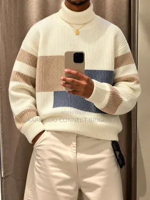 Grey Forest Deer Patterned Crewneck Sweater