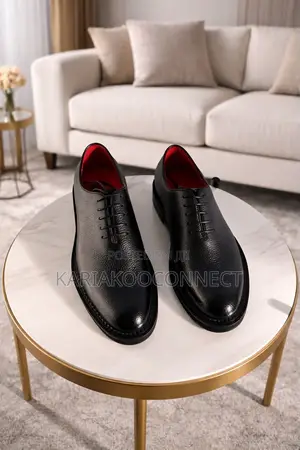 Men's Classic Oxford Shoes – Black Leather With Red Sole