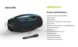 Hopestar A60 Ultra 450W Bluetooth Party Speaker – RGB Lights + 1 Mic