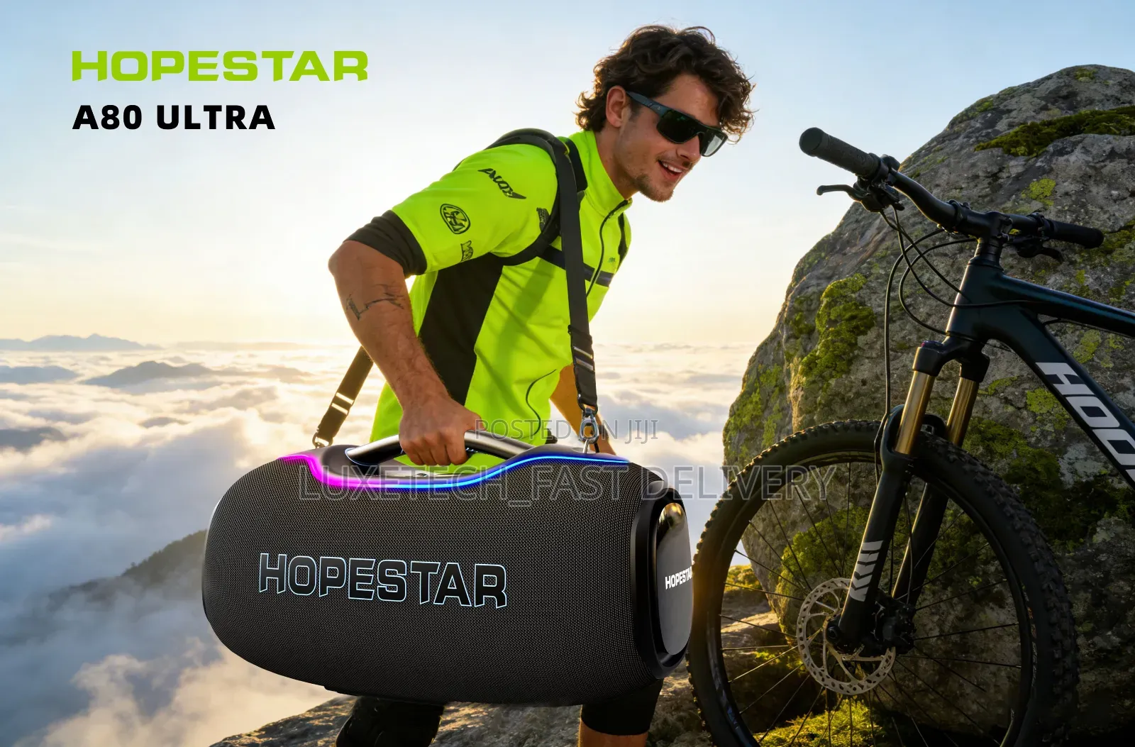 Hopestar A80 Ultra 650W Bluetooth Party Speaker –RGB Lights With 1 Mic
