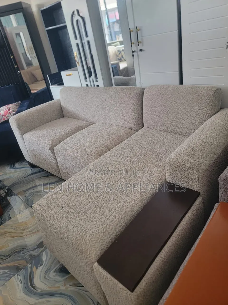 Sofa L Shape Luxury Have Fiber and Spring