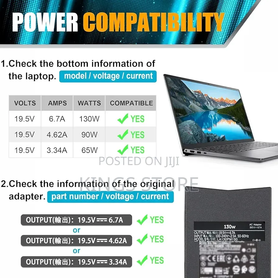 DELL 130Watts Laptop Charger