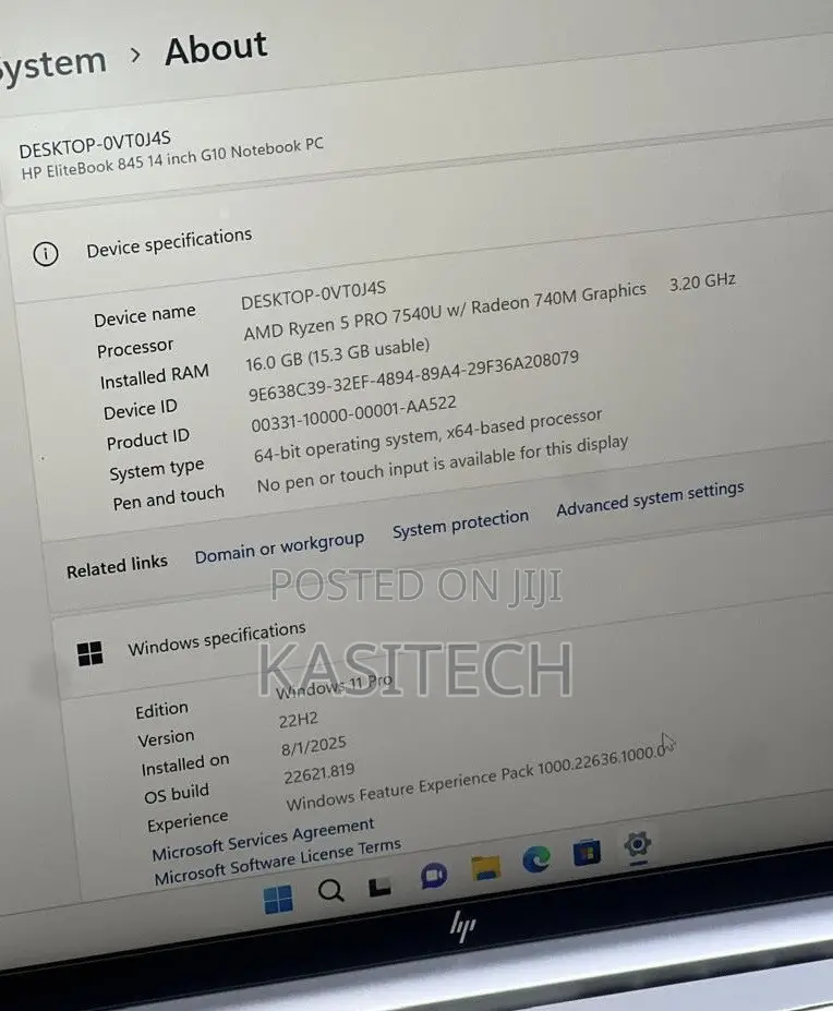 New Laptop HP EliteBook 845 G10 16GB AMD Ryzen 5 SSD 256GB