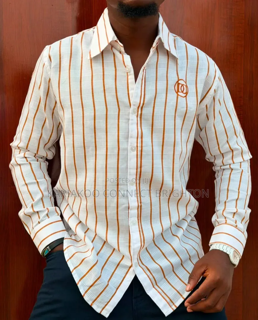 White and Black Striped Long-Sleeve Official Shirt