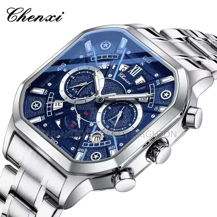 Silver Metallic Multi-Function Chronograph Watch
