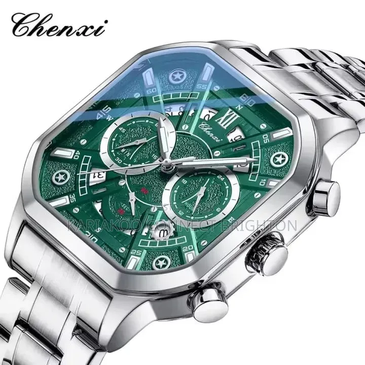 Silver Metallic Multi-Function Chronograph Watch
