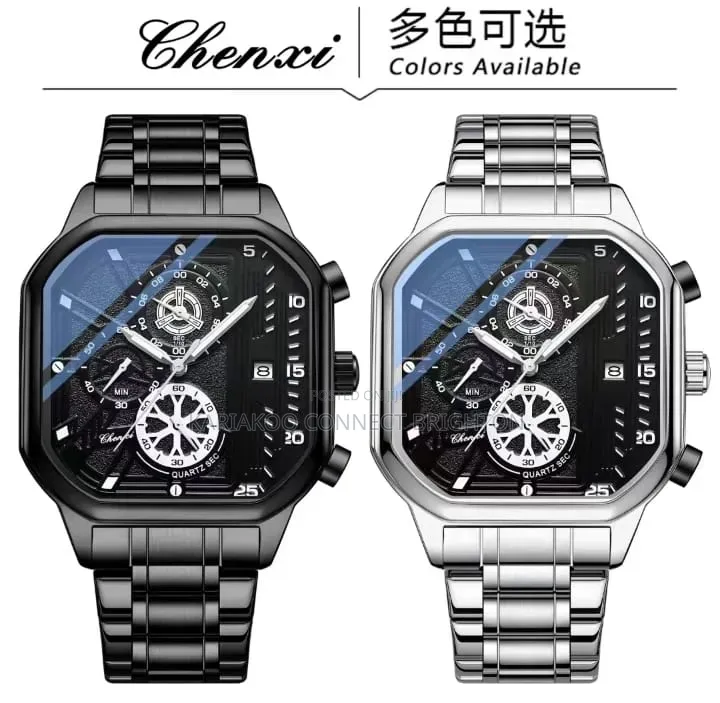 Silver Metallic Multi-Function Chronograph Watch