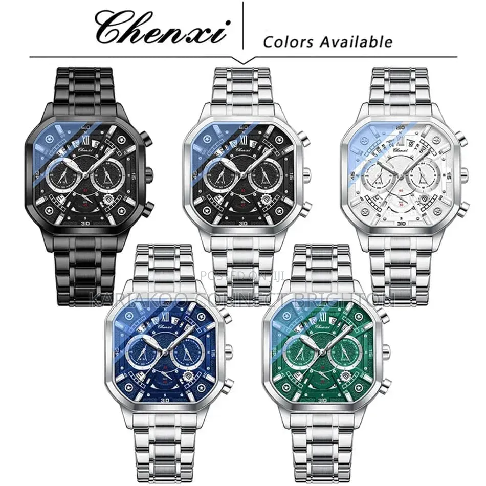 Silver Metallic Multi-Function Chronograph Watch