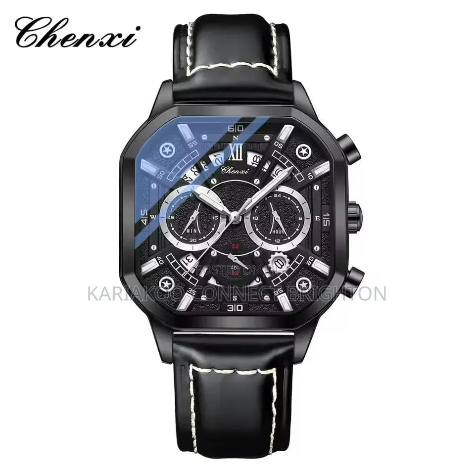 Black Stainless Steel Multi-Function Chronograph Watch