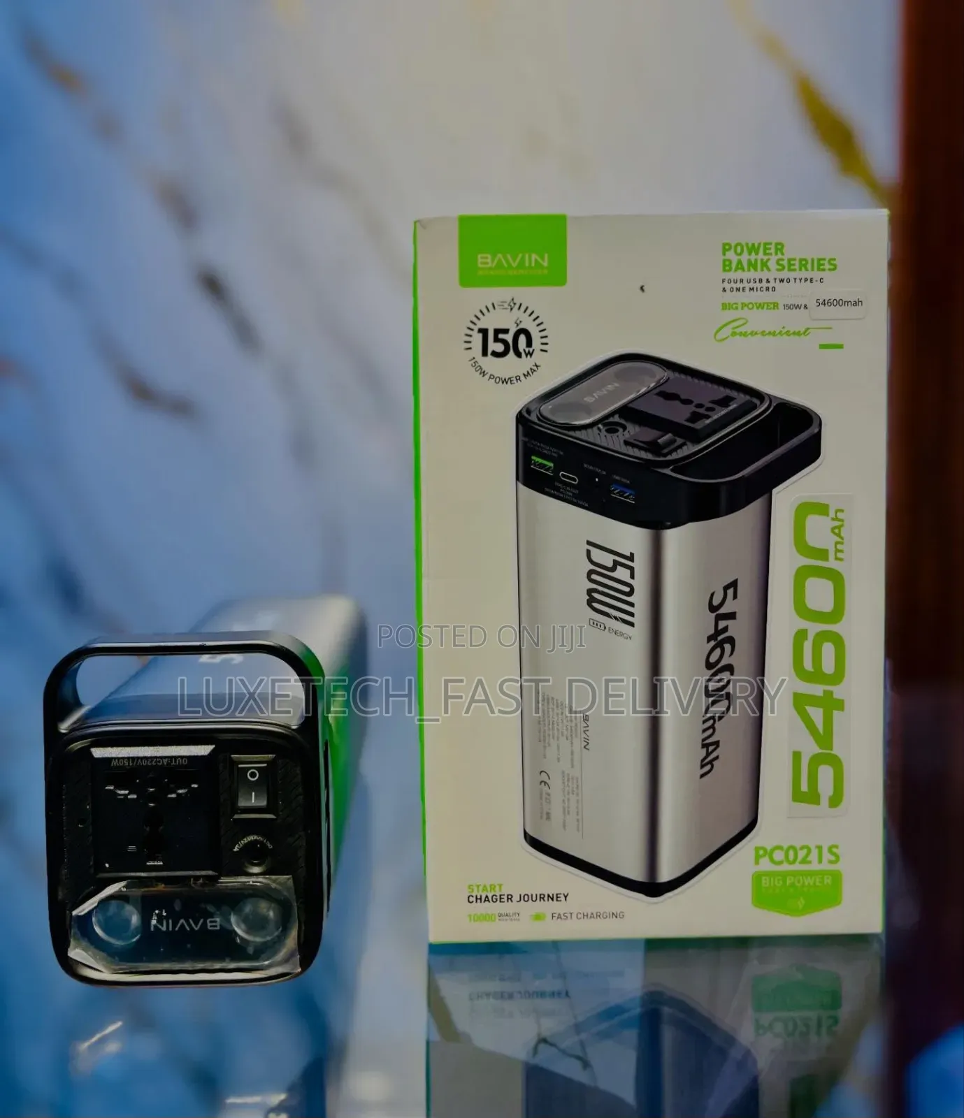 Power Bank 54600mAh – 150W Portable Power Station With LED