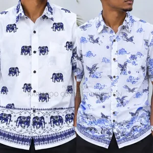 Elephant Print Short-Sleeve Shirt