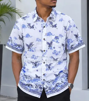 Elephant Print Short-Sleeve Shirt