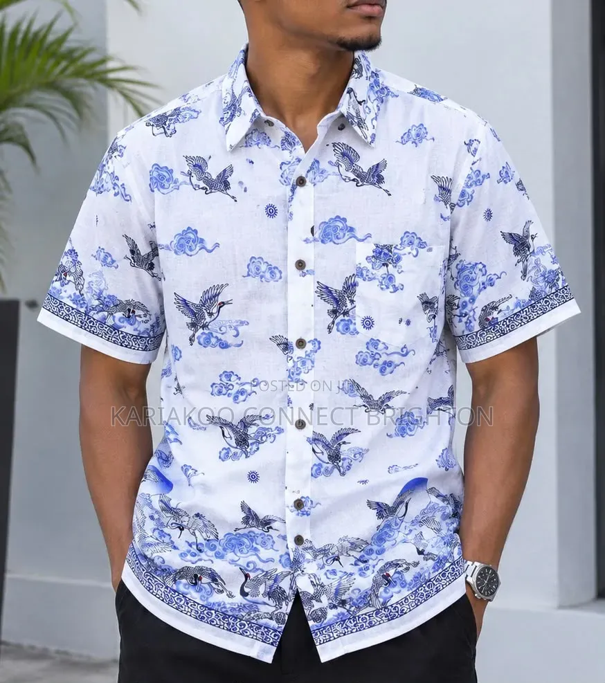 Elephant Print Short-Sleeve Shirt