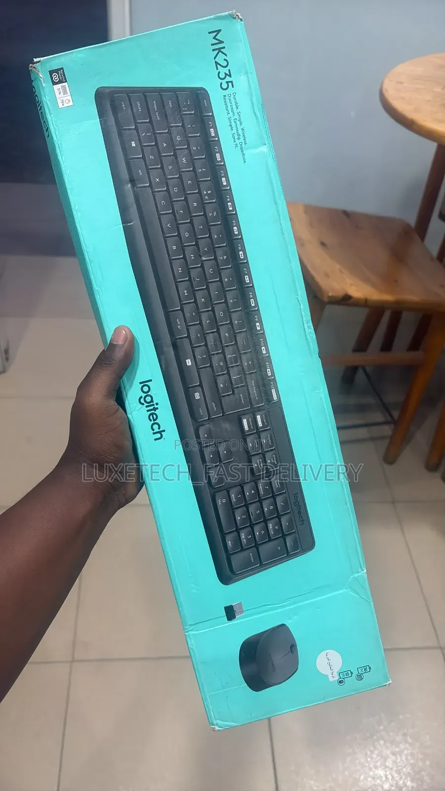 Logitech MK235 Wireless Keyboard + Mouse – Full Size, Spill Resistant