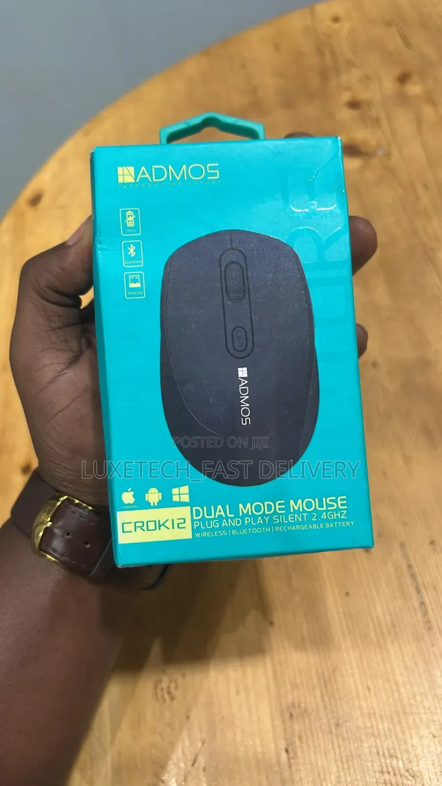 Admos Crok12 Dual Mode Wireless Mouse – Bluetooth + 2.4GHz Silent