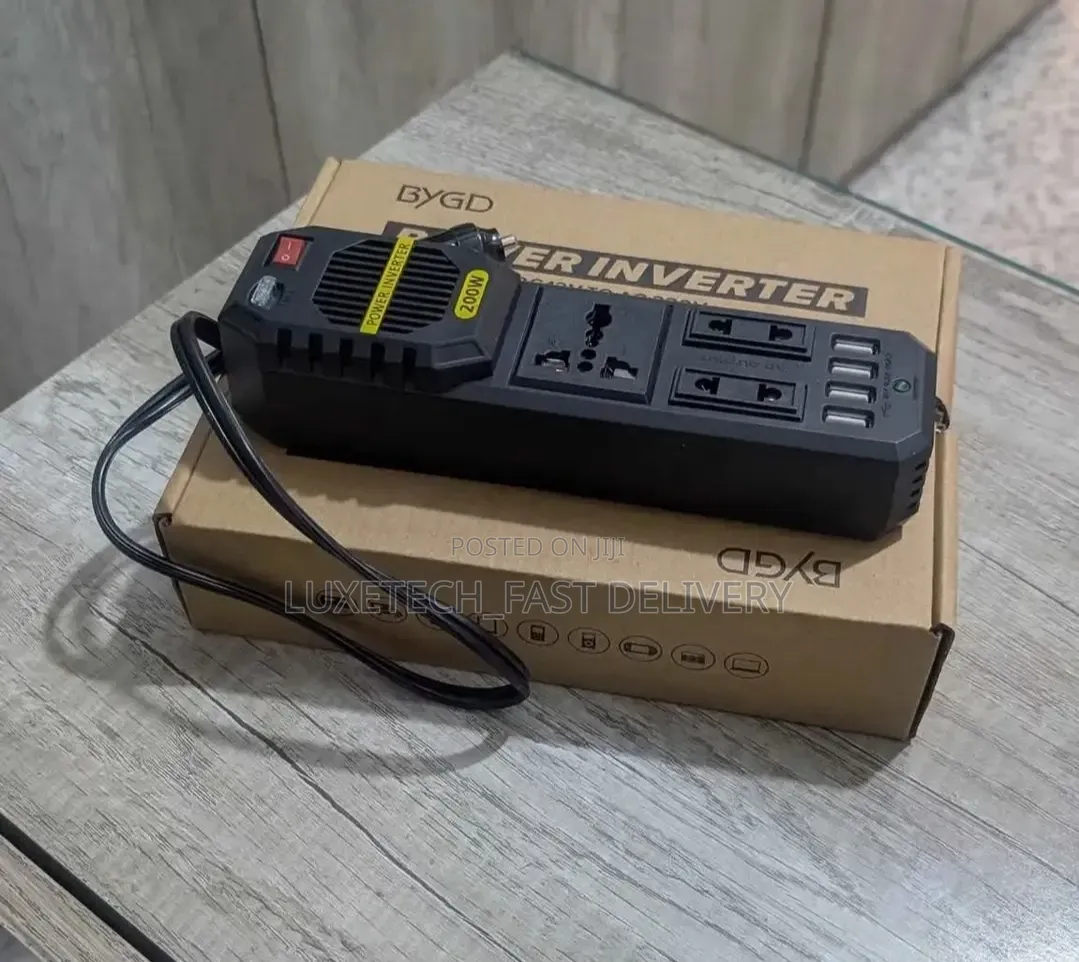 BYGD 200W Car Power Inverter – Converter With 4 USB + AC Socket