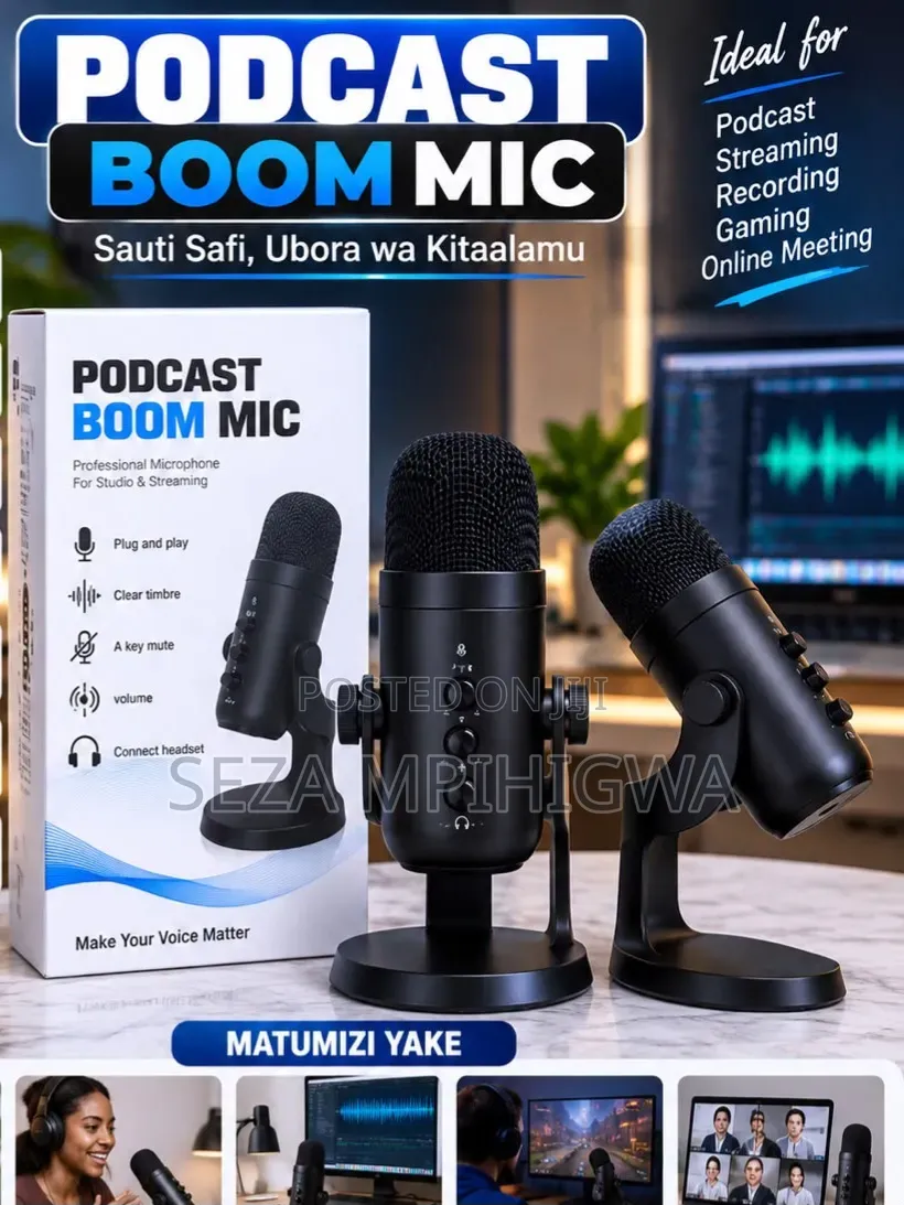 ​Podcast Boom Mic - Professional USB Microphone -