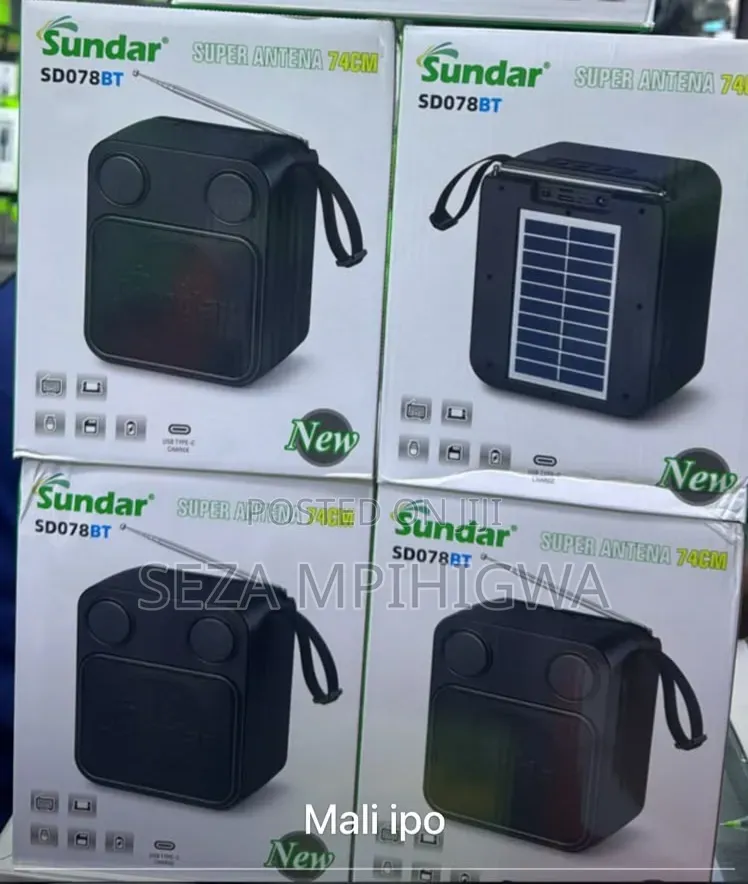 Sundar SD078BT Solar Powered Bluetooth Speaker FM Radio