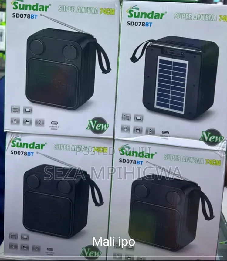 Sundar SD078BT Solar Powered Bluetooth Speaker FM Radio