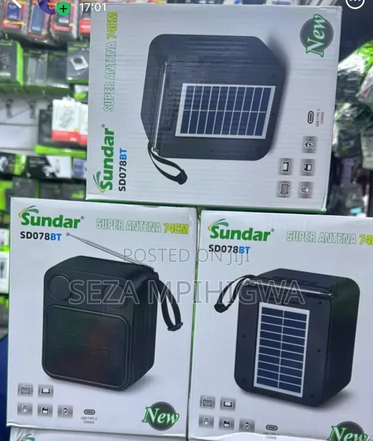 Sundar SD078BT Solar Powered Bluetooth Speaker FM Radio