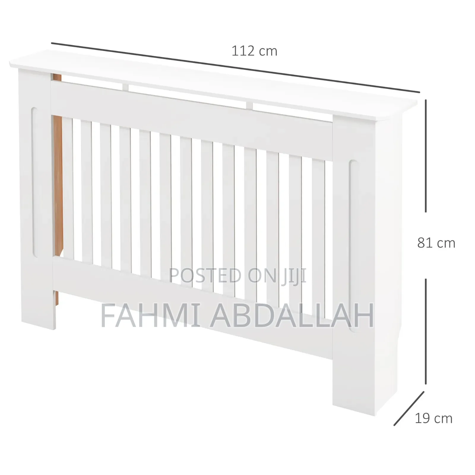 White Vertical-Slatted Radiator Cover / Storage Shelf Cabinet