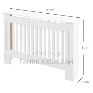 White Vertical-Slatted Radiator Cover / Storage Shelf Cabinet