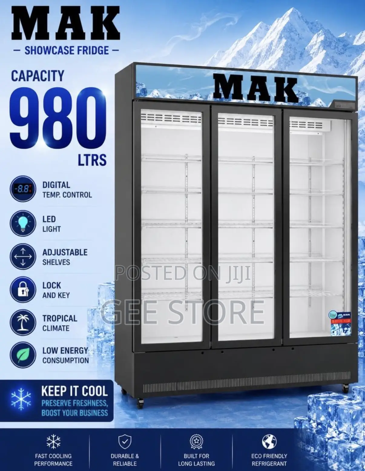 Mak Showcase Fridge (980 Liters)