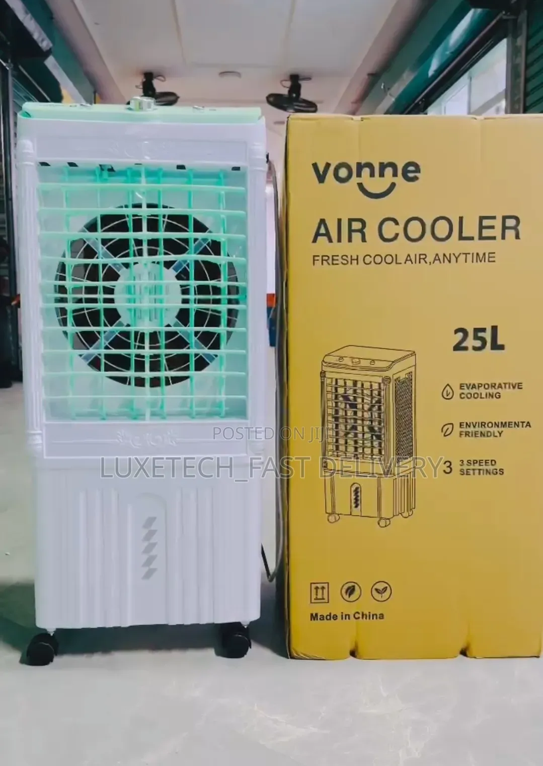 Vonne 25L Portable Evaporative Air Cooler – Energy Saving With Wheels