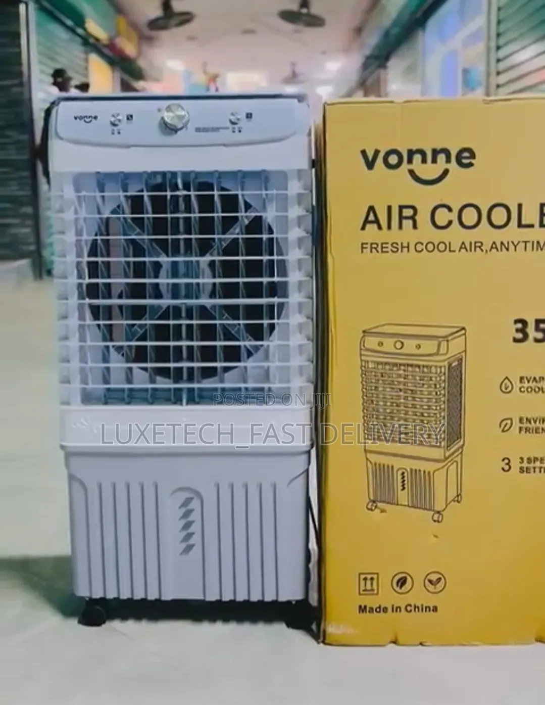 Vonne 35L Portable Evaporative Air Cooler With Wheels + 3 Speed