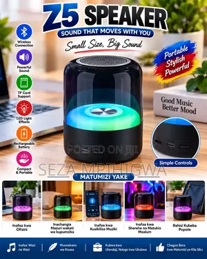 ​Mini Portable Speaker – Sauti Nje Ya Kipimo Na Taa Za Kisasa