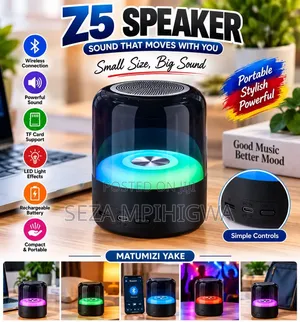 ​Mini Portable Speaker – Sauti Nje Ya Kipimo Na Taa Za Kisasa