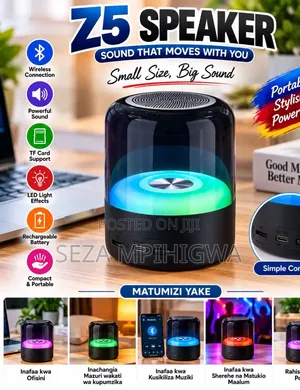 ​Mini Portable Speaker – Sauti Nje Ya Kipimo Na Taa Za Kisasa
