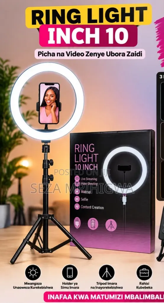 ​Ring Light Ya Kisasa Ya Rangi 3 Kwa Content Creators Na Saloon