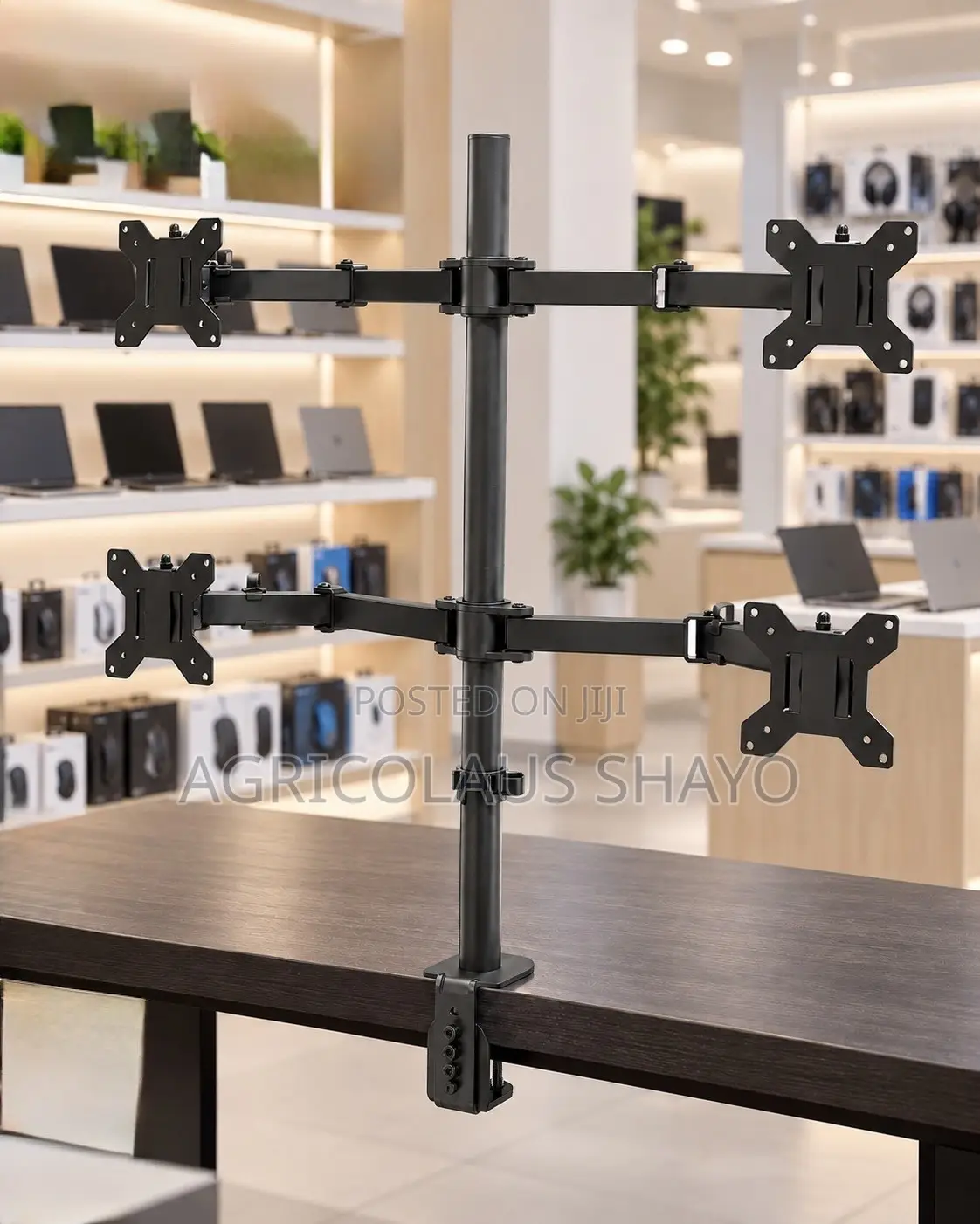 Quad-Monitor Desk Mount Stand 4 Monitors Holding