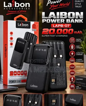 Laibon Power Bank 20,000mah (Model: Lapb-07) – Super Fast Charging!