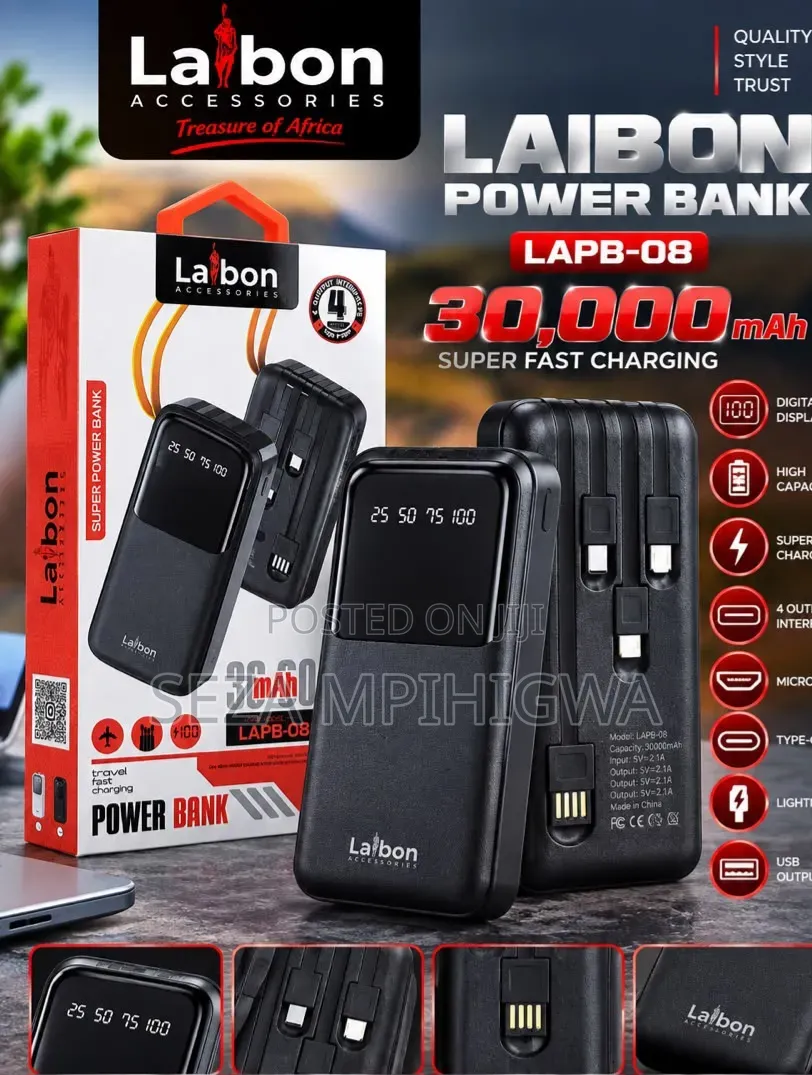 Laibon Power Bank 30,000mah (Model: Lapb-08)