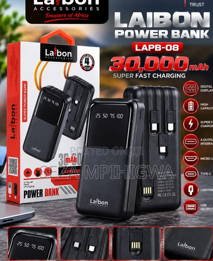Laibon Power Bank 30,000mah (Model: Lapb-08)