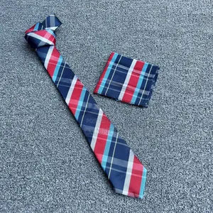 Plaid Tie and Pocket Square Set