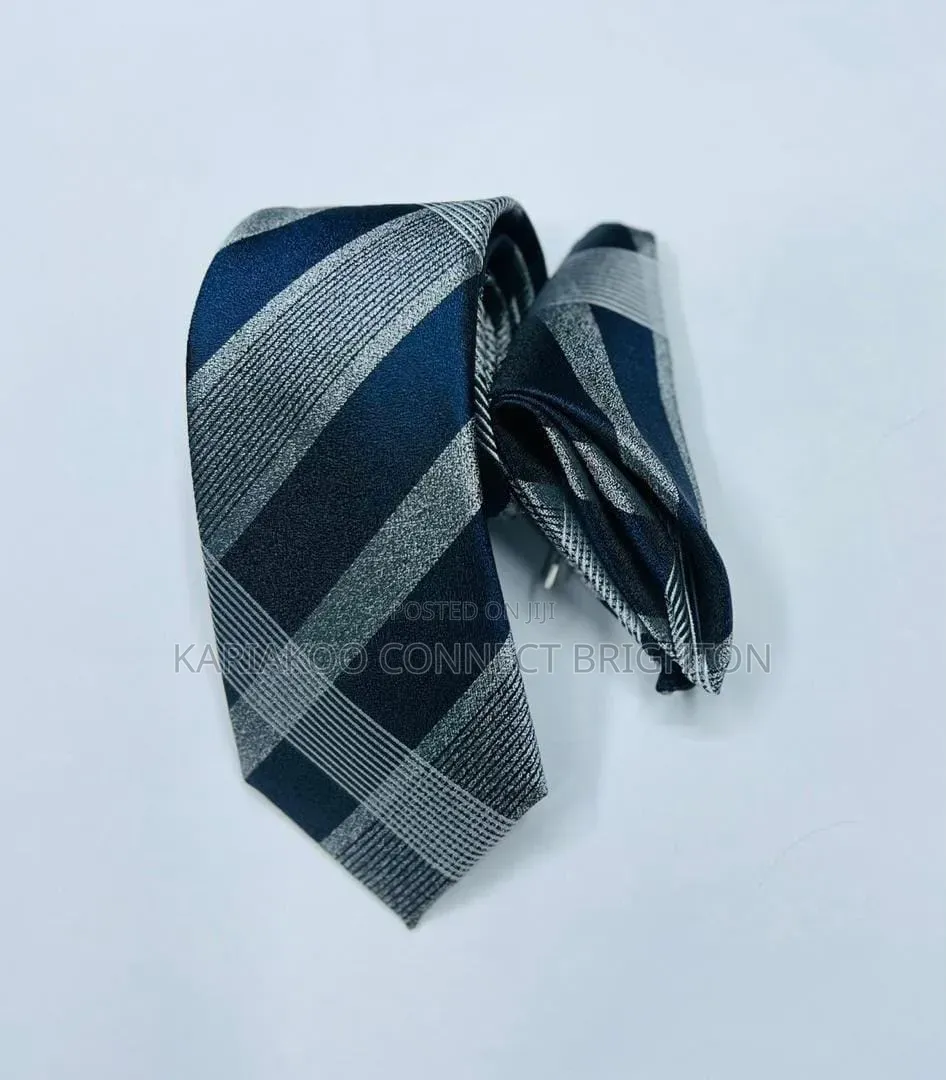 Plaid Tie and Pocket Square Set