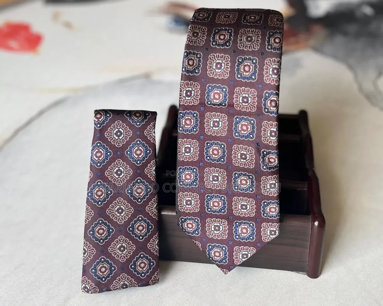 Plaid Tie and Pocket Square Set