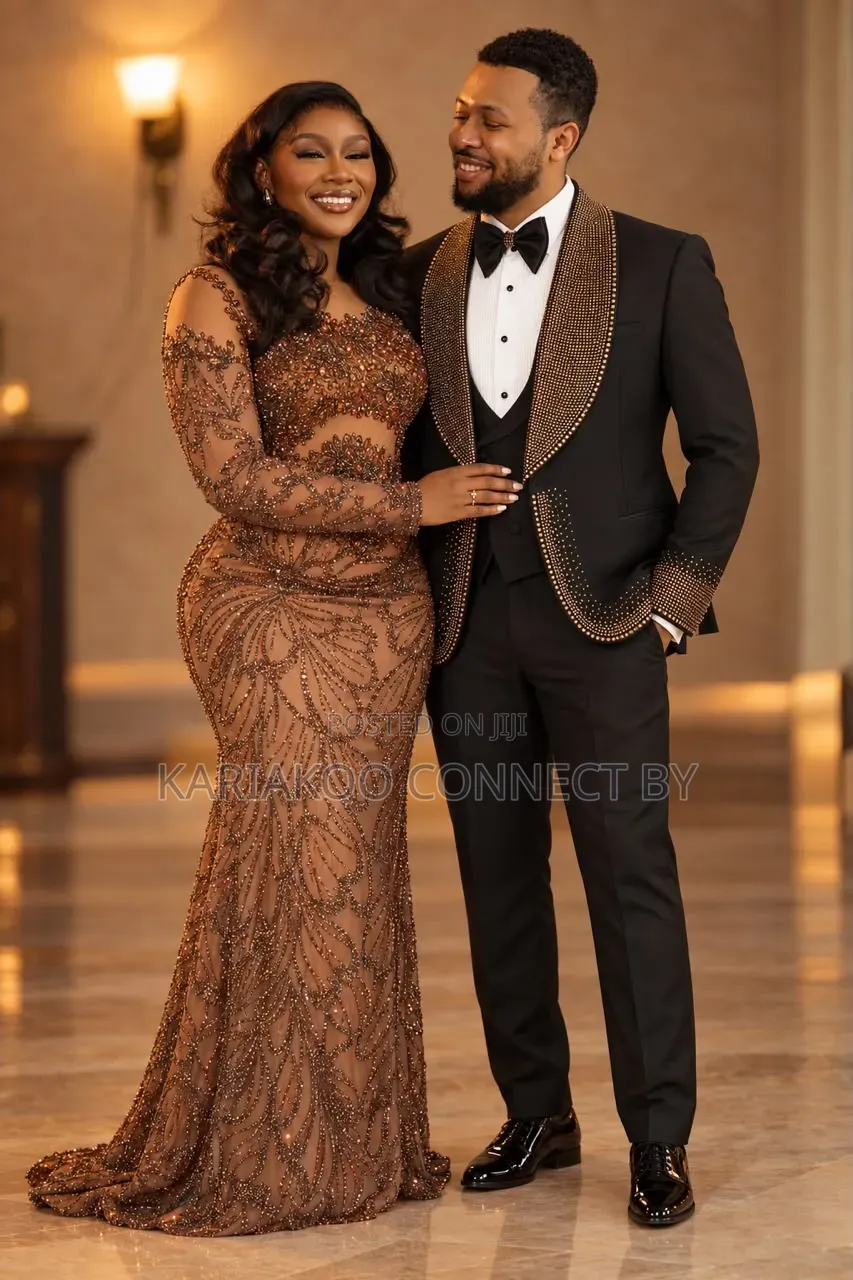 ​Luxury Gold-Rhinestone Shawl Lapel Tuxedo