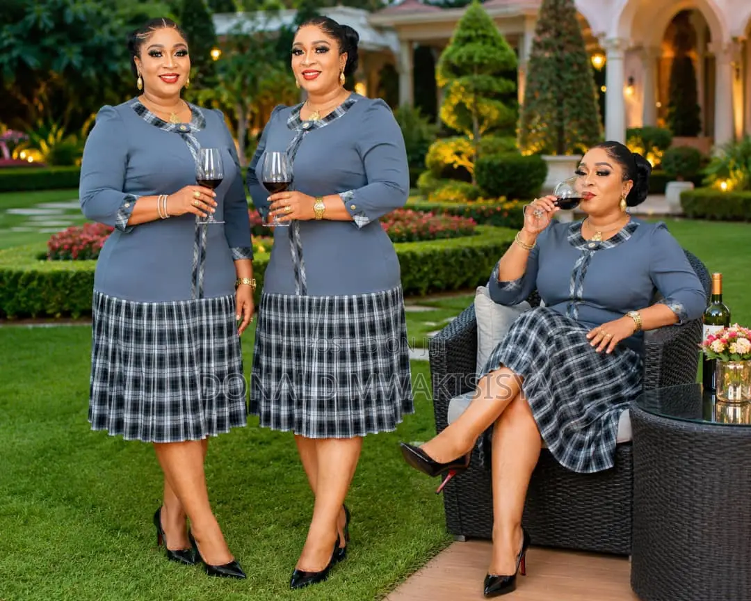 Rich Aunty Checked Dress - Boss Lady Edition